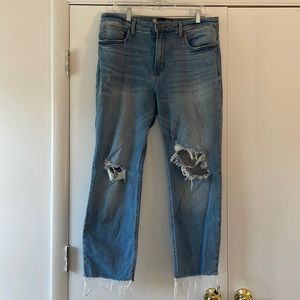 KUT from the Kloth Rachael Fab Ab Ripped High Waist Hem Mom Jeans